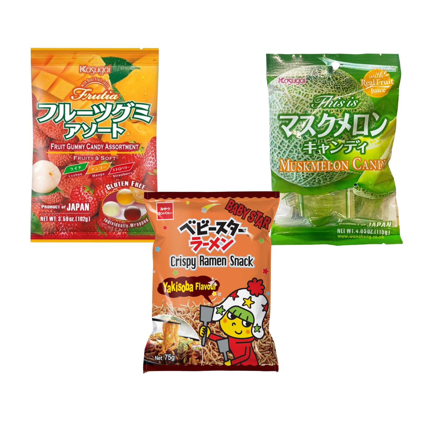 Japanese Snack Variety Pack, Mixed Snack, Japanese Fruit Gummies, Candy & Snack Bundle