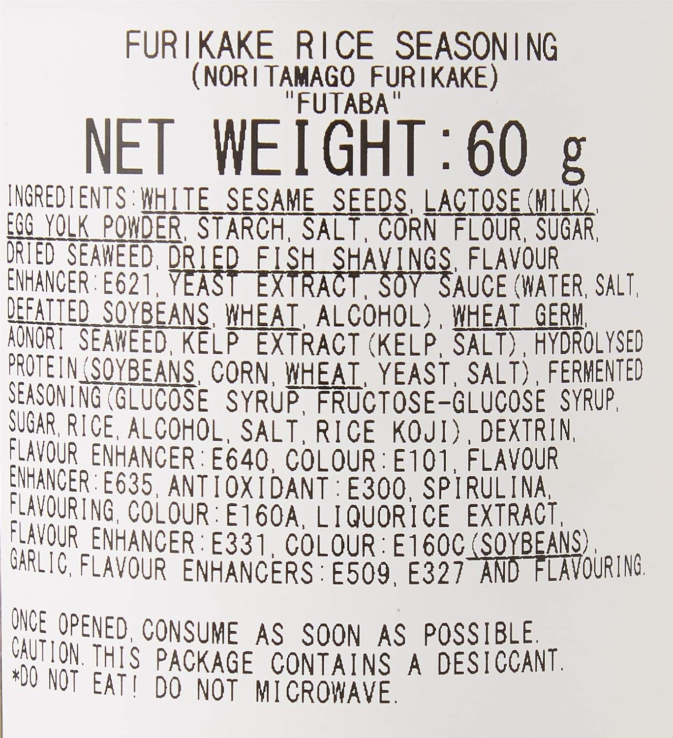 Futaba Noritamago Furikake Seaweed and Egg Rice Seasoning, 60g