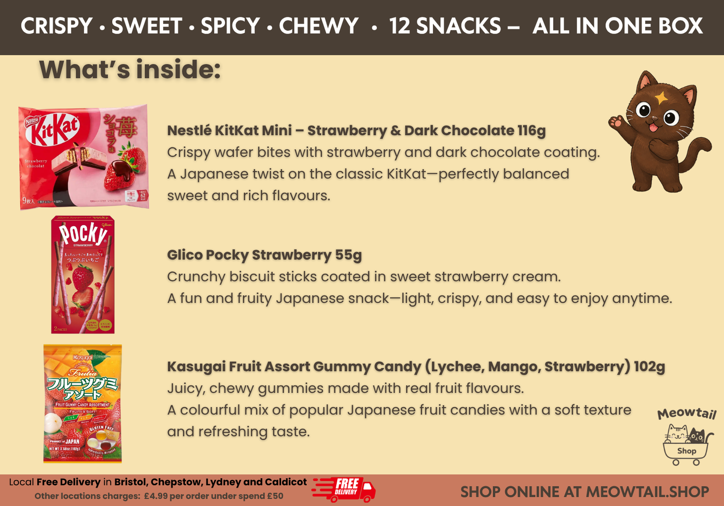 Japanese Style Snack Party Set – 12 Snacks | Candy, Chips, Mochi & Chocolate | Gift Set