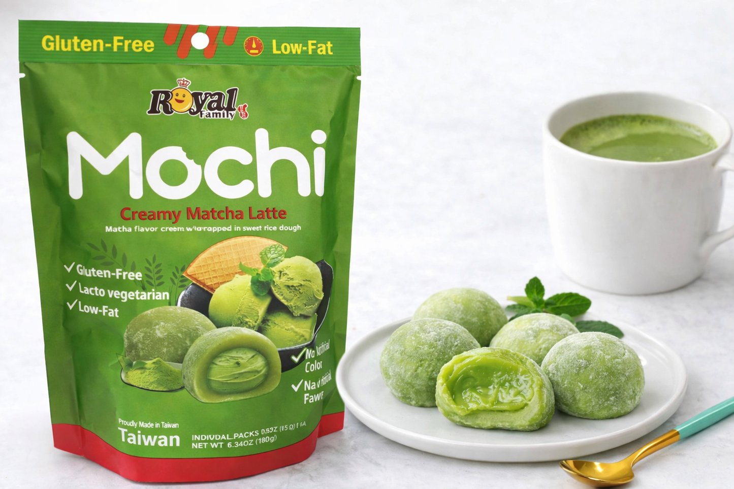 Royal Family (RF) Gluten Free Mochi - Creamy Matcha Latte Cake 180g