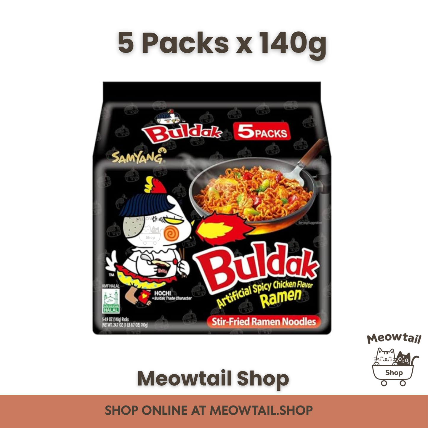 Samyang Buldak HOT Chicken Flavour Ramen Noodles 5x140g (Multi)