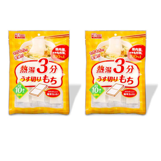 IRIS OHYAMA Tteokbokki Topokki, Mochi, Rice Cake, thinly sliced, 10 pieces, 270g (2 Packs)