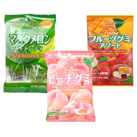 Kasugai Japanese Fruit Gummy & Candy Pack of 3 (Fruit Gummy Assortment 102g, Peach Gummy 107g and Muskmelon Candy 115g)