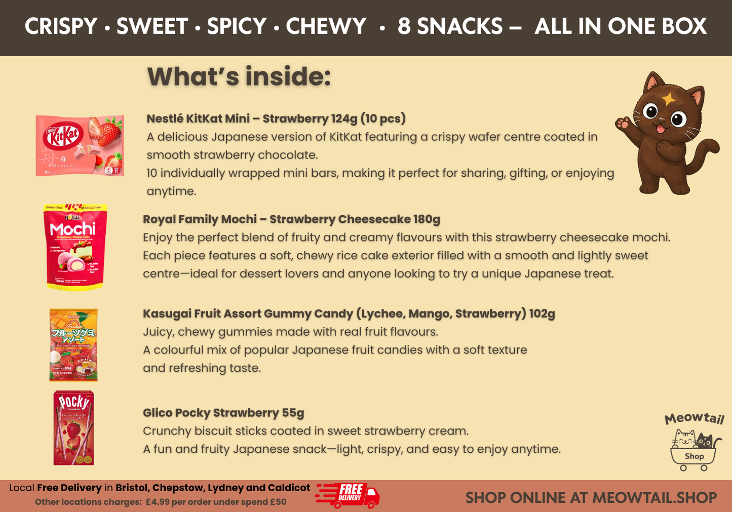 Japanese Strawberry Snack Bundle Box – KitKat, Pocky, Mochi & Gummies | Sweet Gift Set