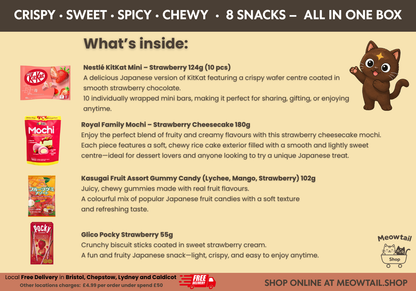 Japanese Strawberry Snack Bundle Box – KitKat, Pocky, Mochi & Gummies | Sweet Gift Set