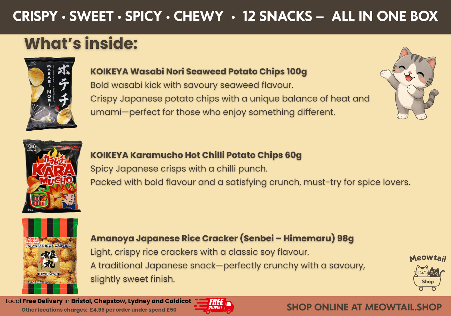 Japanese Style Snack Party Set – 12 Snacks | Candy, Chips, Mochi & Chocolate | Gift Set