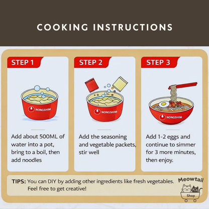 Nongshim Shin Ramyun Spicy Instant Noodles, Ramen&nbsp; 5 x 120g (Multi)