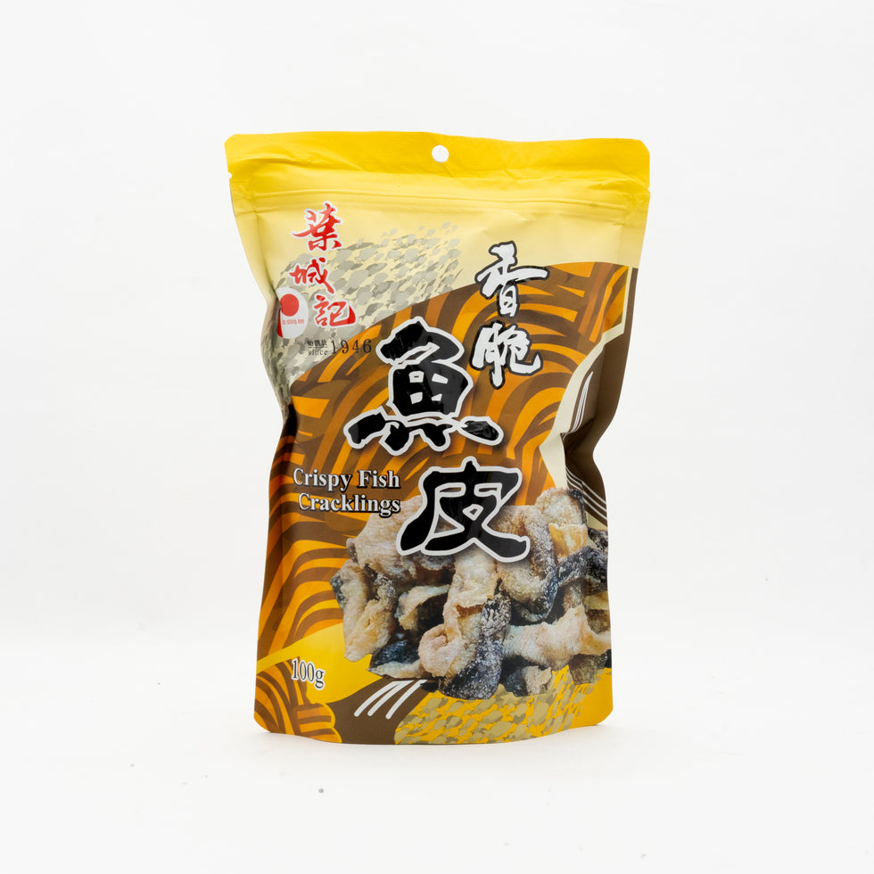 Ip Shing Kee Crispy Fish Skin Crackers, Cracklings, Authentic Hong Kong Snack, 100g