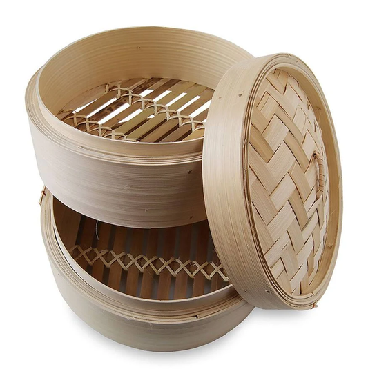 7" Bamboo Steamer Set (2 Steamers with 1 Lid)