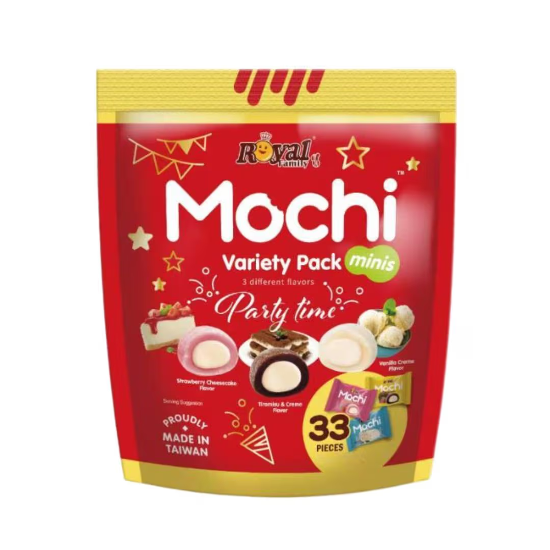 Royal Family (RF) Gluten Free Mochi - Variety Pack 495g (Strawberry Cheesecake / Tiramisu & Creme / Vanilla Creme Flavor)
