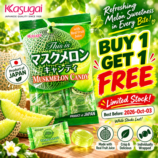 Kasugai with Real Fruit Juice Muskmelon Candy 115g (Best Before 2026-Oct-03)